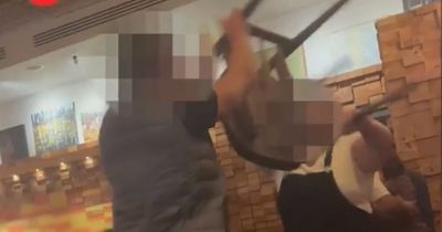 Nando's fight with chair erupts in front of screaming diners and young children