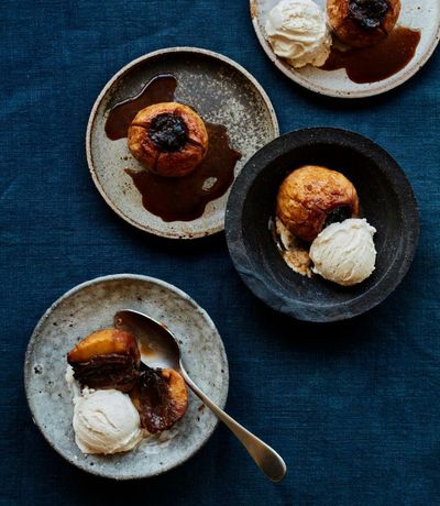 Ravneet Gill’s recipe for whole roast apples with no-churn ice-cream