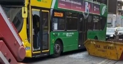 TikTok shows Dublin Bus door smashed after it 'hit skip' on busy city road