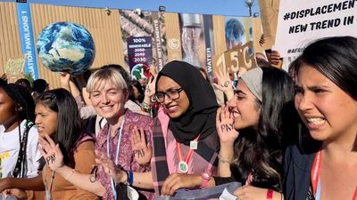 Young protesters at Cop27 demand climate damage fund