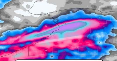 Weather forecast shows snowstorm hitting Buffalo looks eerily like Bills logo