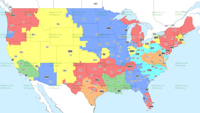 TV broadcast map for Bears vs. Falcons in Week 11