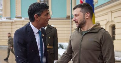 Rishi Sunak meets with Volodymyr Zelensky in first visit to Ukraine as PM