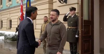 Rishi Sunak shows support to President Zelensky during visit to war-torn Ukraine