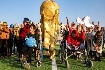 Children in Syria's Idlib hold their own World Cup