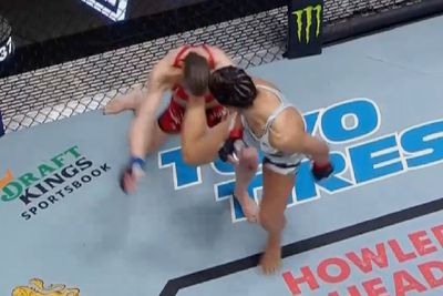 UFC Fight Night 215 video: Natalia Silva rocks Tereza Bleda with spinning back kick finish