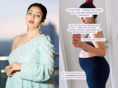 Debina Bonnerjee shows postpartum belly and swollen legs after giving birth to her miracle baby, says she's 'taking each day at a time'