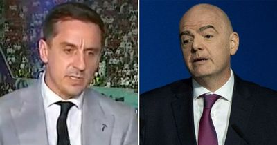 Gary Neville "sick" of Gianni Infantino as he slams FIFA chief's "scandalous" remarks