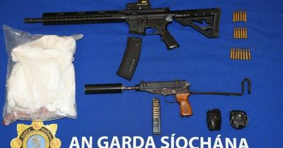 Assault rifle, machine pistol and drugs seized in Finglas