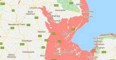 Predictive map of Britain shows large part of Midlands vanishing into sea in 80 years