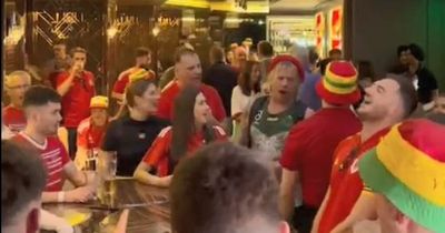 Wales fans stun Qatar bar with spine-tingling rendition of Calon Lan