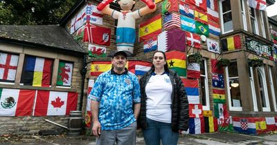 Pub hangs a couple of flags to celebrate World Cup