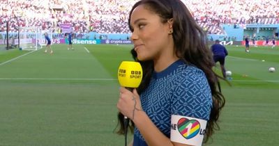 Alex Scott wears OneLove armband in powerful on-air gesture after England ban