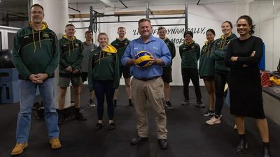 Liberal candidate Dean Young announced election grant for Tasmanian volleyball club he was involved with