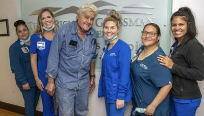 Jay Leno released from hospital days after suffering burns to face, arm, chest