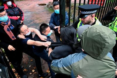 Police investigating clashes outside Chinese consulate in Manchester says ‘number of offences’ identified