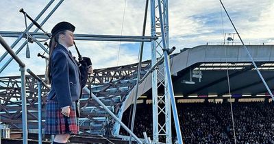 Perth teenager is perfect pitch in solo bagpiping performance on Murrayfield rooftop