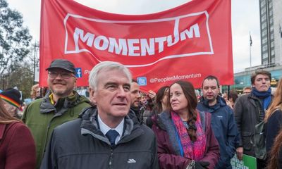 Momentum in financial peril after leftwing exodus from Labour