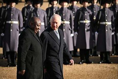 King Charles welcomes South African leader Cyril Ramaphosa on first state visit of his reign