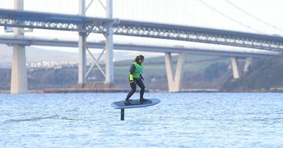 Edinburgh locals can have a go at 'hover-board' like sport on the Firth of Forth