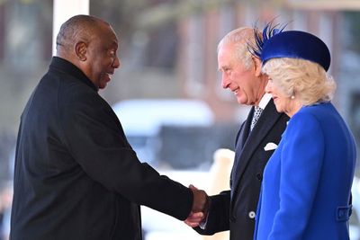 King Charles III welcomes S. African leader for state visit