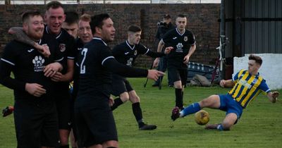 Kevin Adam equals Irvine Vics scoring record but Saltcoats spoil the party in 2-2 draw