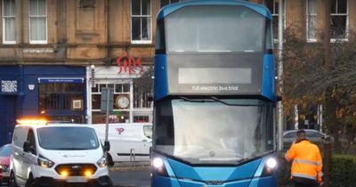 Edinburgh Lothian electric bus breaks down on busy road during trial run