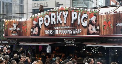 Manchester Christmas Markets Yorkshire Pudding wrap faves Porky Pig in golden ticket hunt