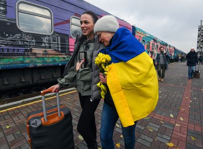 Photos: The emotional scenes as the 1st train from Kyiv arrives in liberated Kherson