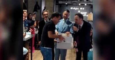 Gino D'Acampo perfectly pranked with cake in Liverpool restaurant