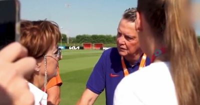 Netherlands boss Louis van Gaal caught on camera making sexual proposition to wife