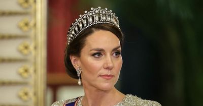 Kate sparkles in Lover's Knot tiara which was one of Princess Diana's favourites