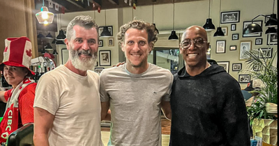 Roy Keane enjoys night out with Ian Wright old teammate Diego Forlan