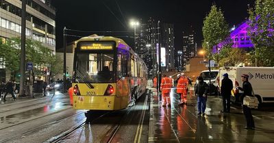 Footage shows hundreds of commuters sandwiched at tram stop after tram derailment causes travel chaos