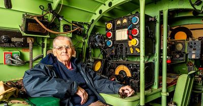 Pensioner spends six years building full-size replica bomber cockpit in his garden