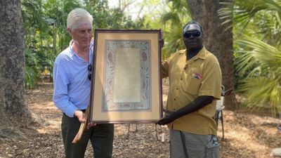 Historic Bark Petition artefact returned to traditional owners after 59-year travels around Australia