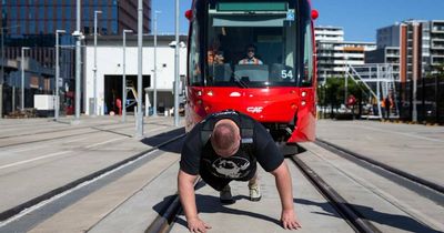 Aussie strongman makes light work of Newcastle's 47,000kg light rail