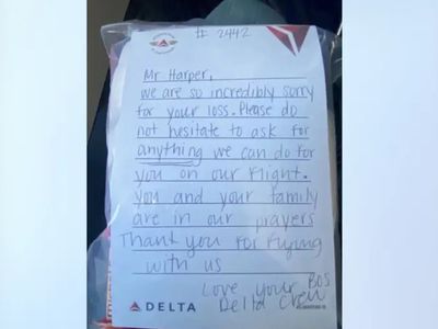 ‘I’ll never forget the kindness’: Grieving passenger praises Delta flight attendant for touching gesture