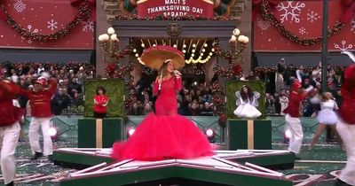 Mariah Carey fans 'crying' as her twins join her on stage to perform at Macy's Parade