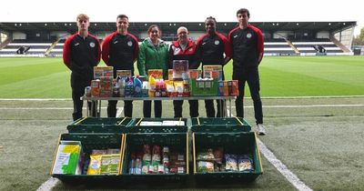 St Mirren donation drive sees Renfrewshire Foodbank volunteers hit the back of the net