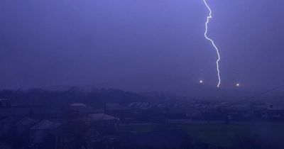 Pictures show amazing moment lightning bolt plunged Welsh town into darkness