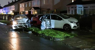 Driver smashed into row of parked cars while being chased by police