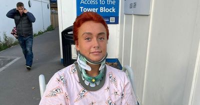 Woman told by doctors she 'should be dead' after breaking neck in 25ft head-first fall