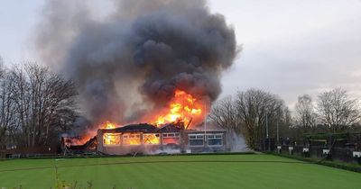 Fire rips through bowling club in Milngavie as firefighters continue to battle blaze