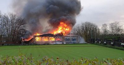 Massive inferno rips through Scots bowling club as firefighters battle blaze