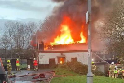 Huge blaze engulfs bowling club as six fire engines sent to scene