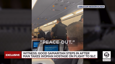 Good samaritan saves woman held hostage by razor-wielding man on flight
