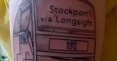 Stockport travel 'nerd' gets 192 bus tattooed on arm
