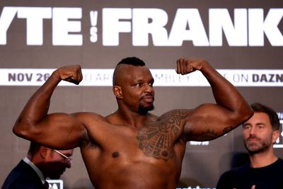 Dillian Whyte weighs in half a stone lighter than Jermaine Franklin