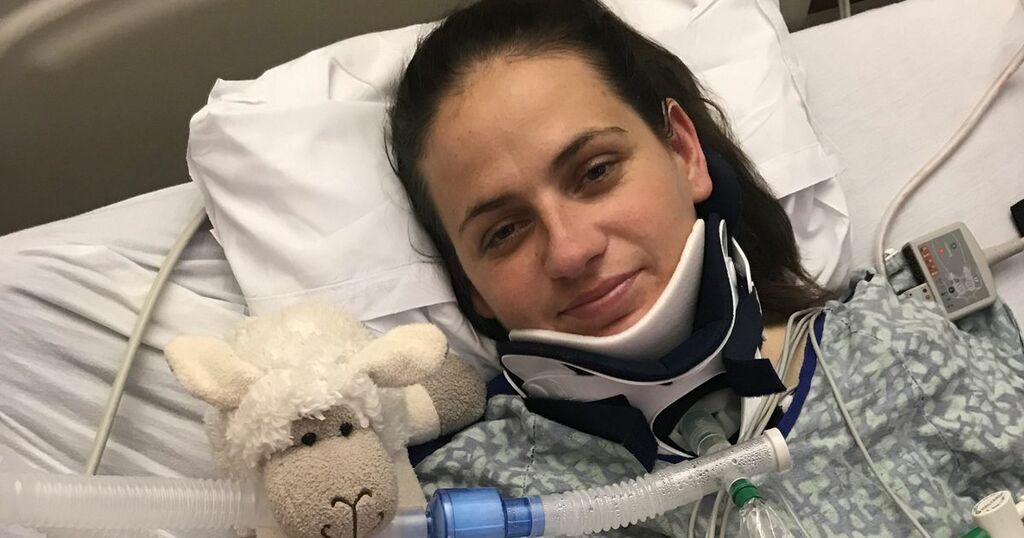 Woman left quadriplegic after she jumped in pool to…